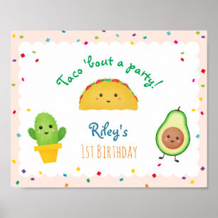 Taco Bout A Party Fiesta Themed Birthday Sign Poster