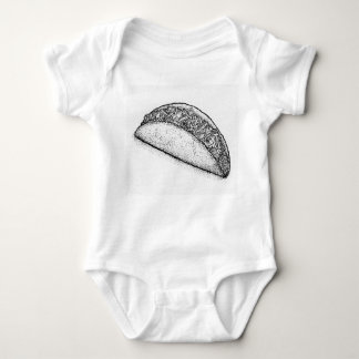 Taco 'Bout Adorable: Hand-Drawn Monochromatic Taco Baby Strampler