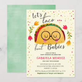 Taco Bout Babies Twin Baby Shower Sprinkle Einladung