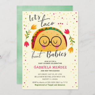 Taco Bout Babies Twin Baby Shower Sprinkle Einladung