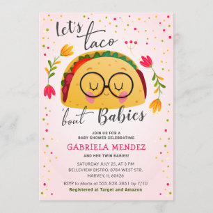 Taco Bout Babies Twin Fiesta Baby Showküche Einladung
