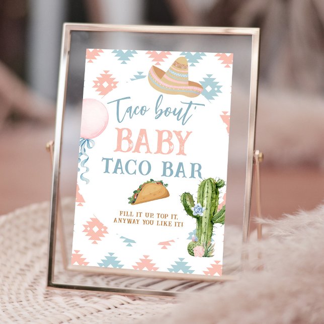 Taco Bout Baby Blue und Pink Taco Bar Sign Fotodruck (Von Creator hochgeladen)