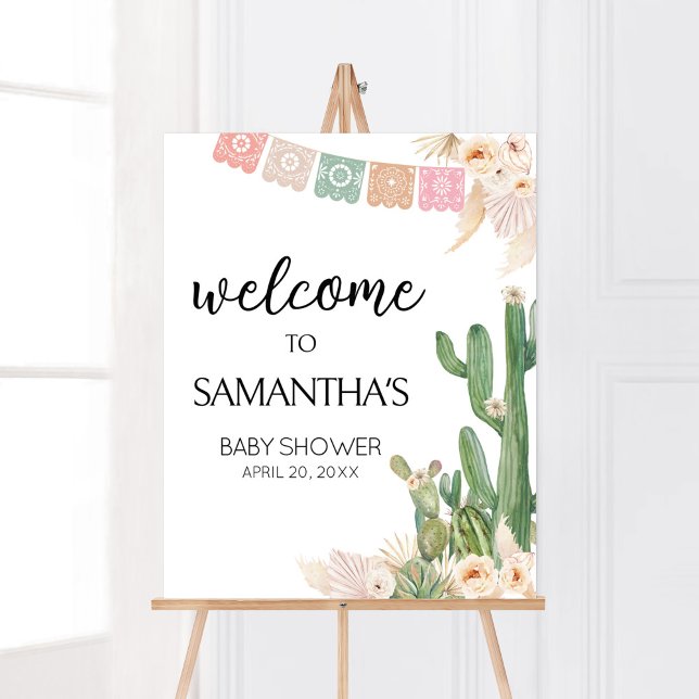 Taco Bout eine Baby-Dusche Begrüßung Poster (Boho Fiesta Baby Shower Welcome Sign)