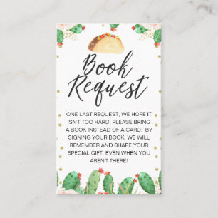 Taco Bout eine Babydusche Buchungsanfrage Visitenkarte