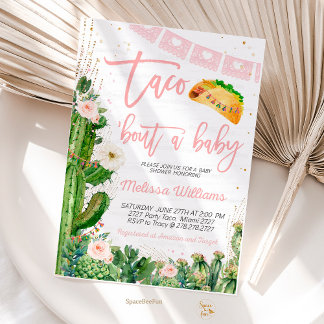 Taco Bout Eine Babydusche lädt Mädchen ein Einladung