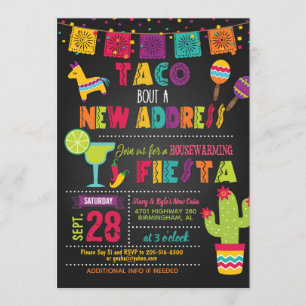 Taco Bout eine neue Adresse Haus-Aufwärmung Einlad Einladung