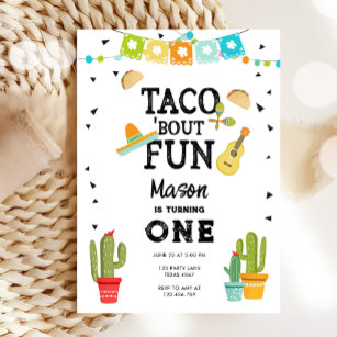 Taco Bout Fun Uno Fiesta Junge 1. Geburtstag Einladung