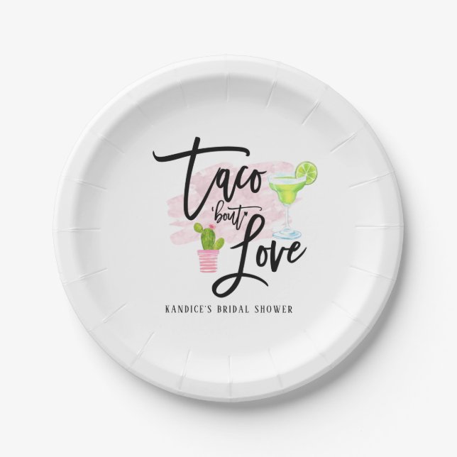 Taco Bout Liebe Brautparty Pappteller (Vorderseite)