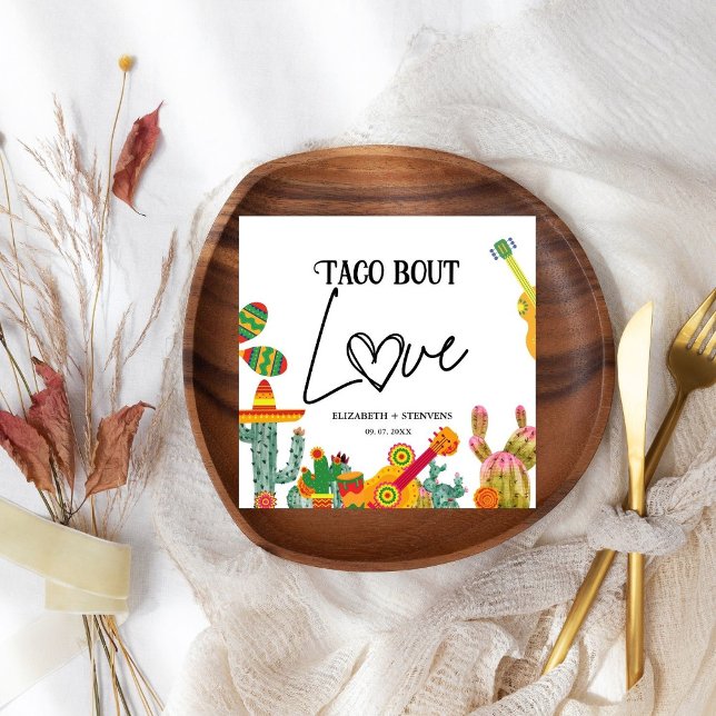 Taco Bout Liebe Buntes Engagement Partei Napkins Serviette (Von Creator hochgeladen)