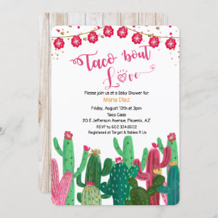 Taco 'bout Liebe Cactus Baby Shower Einladung