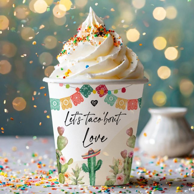 Taco Bout Liebe Fiesta Aquarell Cactus Dusche Pappbecher (Von Creator hochgeladen)