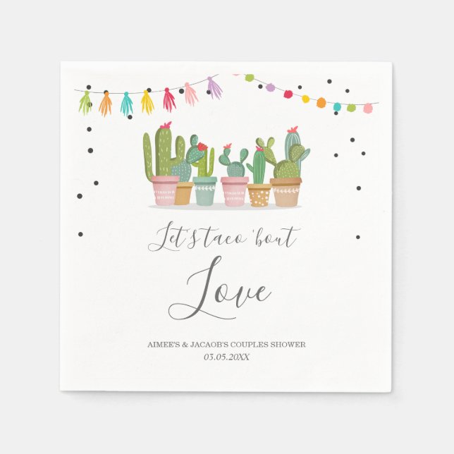 Taco Bout Liebe Fiesta Paare Dusche Napkins Serviette (Vorderseite)