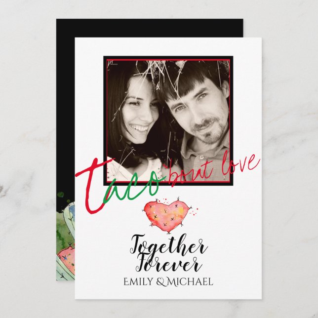 Taco Bout Liebe Foto Fiesta Wedding Einladung (Vorne/Hinten)