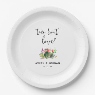 Taco Bout Liebe Mexican Cactus Succulent Wedding Pappteller