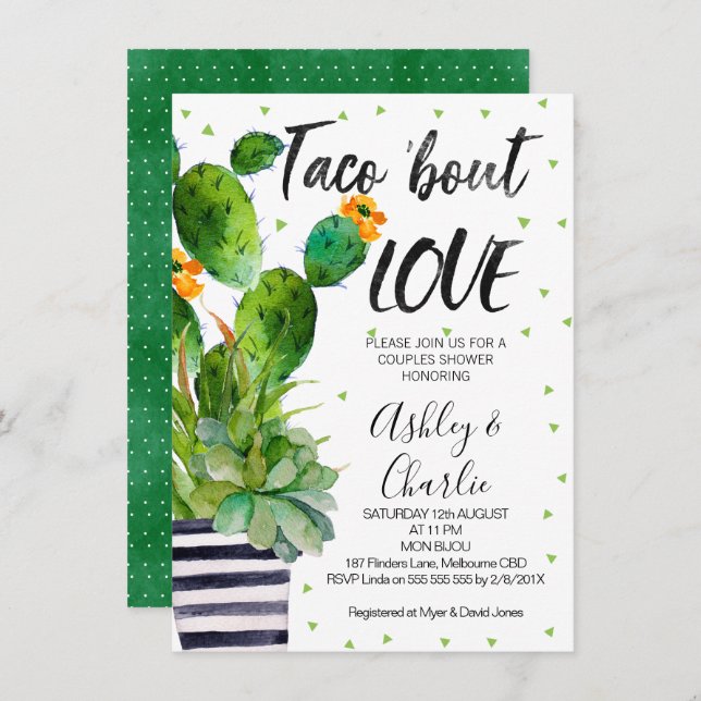 Taco Bout Liebe Paare Dusche Einladung (Vorne/Hinten)