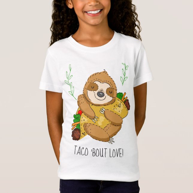 Taco Bout Liebe Sloth und Taco T-Shirt (Vorderseite)