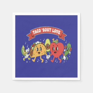 Taco 'Bout Liebe Süße Retro-Cartoon Valentinstag Serviette