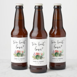 Taco Bout Liebe Wasserfarben Kakteen Sukkulente Fi Bierflaschenetikett