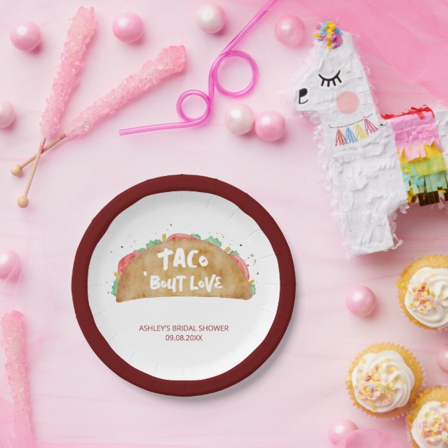 Taco 'Bout Liebe Wedding Brautparty Fiesta Pappteller (Party)