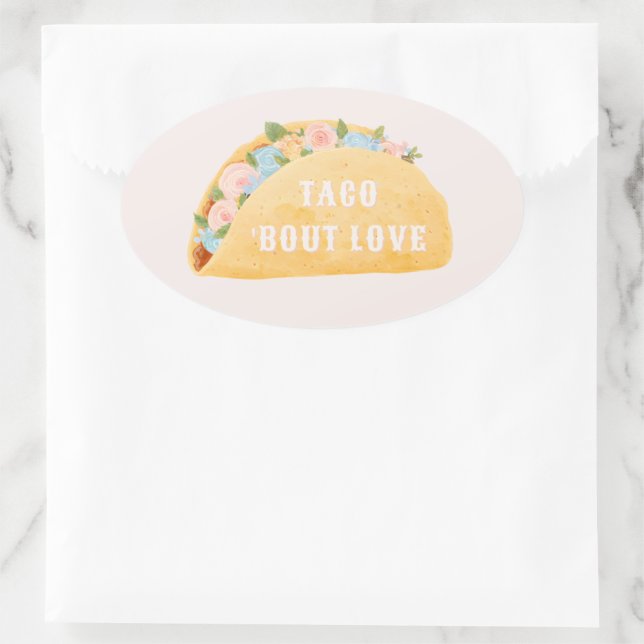 Taco 'Bout Love Bridal Shower  Ovaler Aufkleber (Tasche)