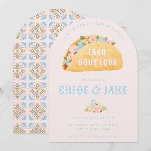Taco 'Bout Love Couple's Shower Invitation Einladung (Vorne/Hinten)