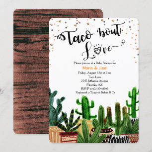 Taco 'bout Love Kaktus-Baby-Begrüßungseinladung Einladung