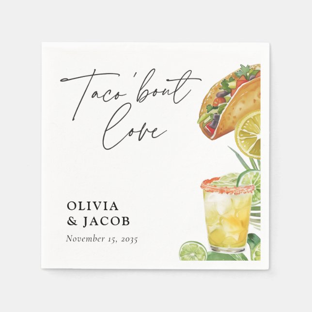Taco bout Love Mexican Couples Shower Serviette (Vorderseite)