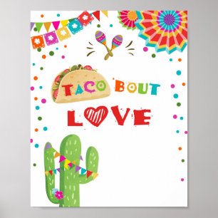Taco Bout Love Mexican Kaktus Fiesta-Tischschild Poster