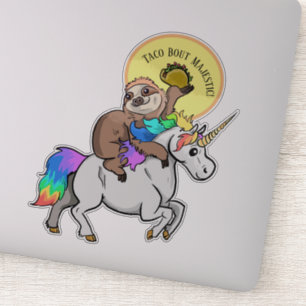 Taco Bout Majestic Sloth Riding Unicorn Aufkleber