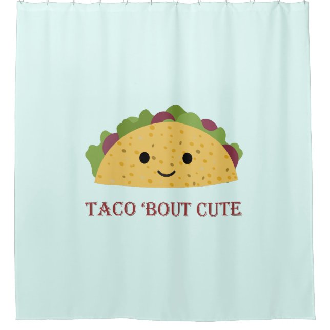 Taco Bout Niedlich Kawaii Taco Duschvorhang (Vorderseite)