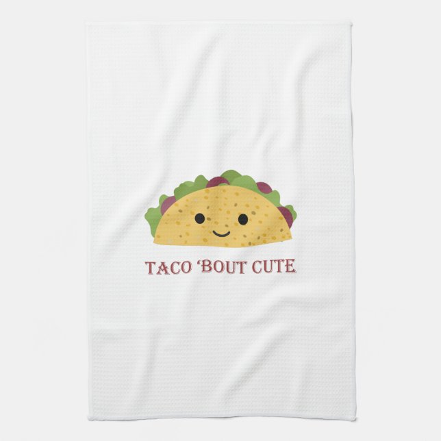 Taco Bout Niedlich Kawaii Taco Geschirrtuch (Vertikal)