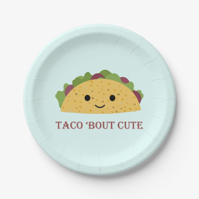 Taco Bout Niedlich Kawaii Taco Pappteller (Vorderseite)