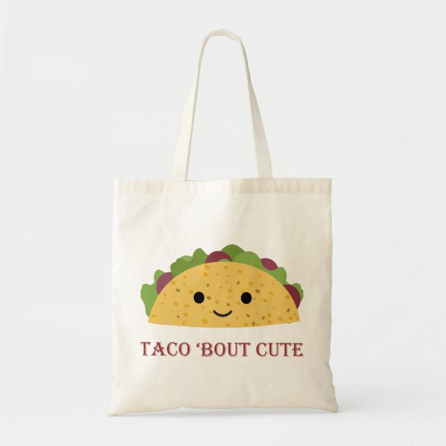 Taco Bout Niedlich Kawaii Taco Tragetasche (Vorne)