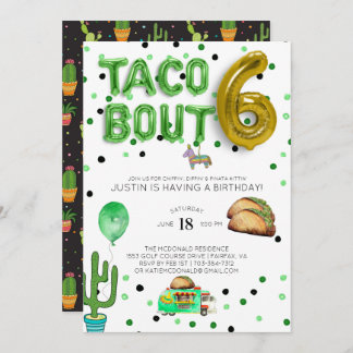 Taco Bout Six | Einladung zum sechsten Geburtstag