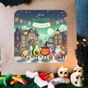 Taco 'Bout Spook-tacular Halloween-Leckerei Quadratischer Aufkleber