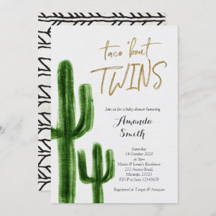 Taco bout twins Cactus baby Shower Einladungskarte Einladung