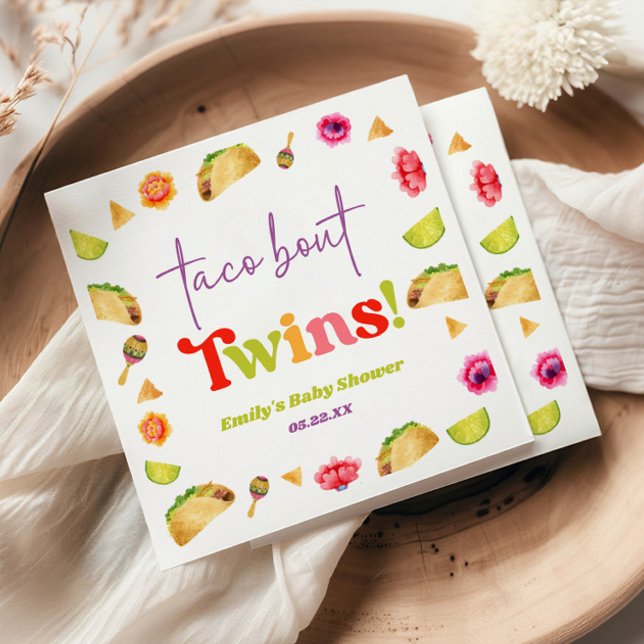 Taco Bout Twins! Fiesta Baby Shower Serviette (Von Creator hochgeladen)