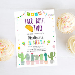 Taco 'Bout Two Fiesta Cactus Birthday Einladung