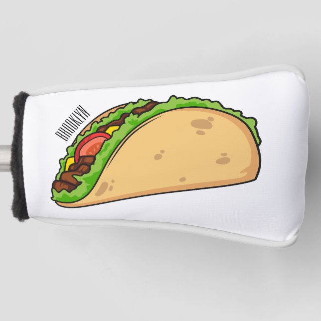 Taco-Cartoon-Abbildung Golf Headcover (Vorderseite)