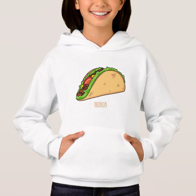 Taco-Cartoon-Abbildung Hoodie (Vorderseite)