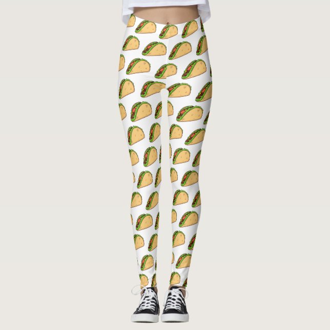 Taco-Cartoon-Abbildung Leggings (Vorderseite)