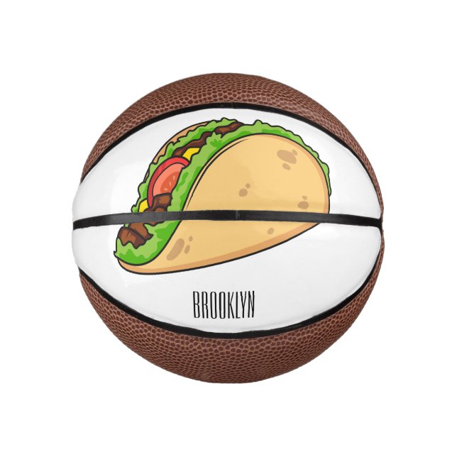 Taco-Cartoon-Abbildung Mini Basketball (Vorderseite)