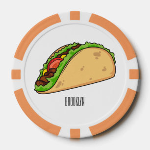 Taco-Cartoon-Abbildung Pokerchips