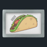 Taco-Cartoon-Abbildung Rechteckige Gürtelschnalle<br><div class="desc">Taco-Cartoon-Abbildung</div>