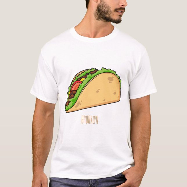 Taco-Cartoon-Abbildung T-Shirt (Vorderseite)