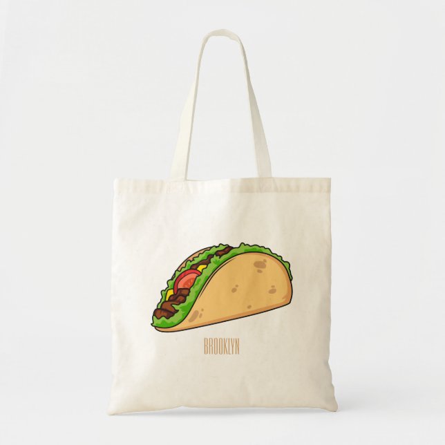 Taco-Cartoon-Abbildung Tragetasche (Vorne)