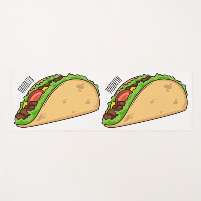 Taco-Cartoon-Abbildung Yogamatte (Vorderseite (Horizontal))