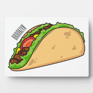 Taco Cartoon-Illustration Fotoplatte