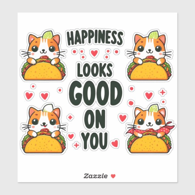 Taco Cat: Eine kulinarische Felinfusion Aufkleber (Blatt)