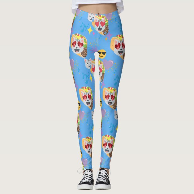 Taco Cat Emoji Leggings (Vorderseite)